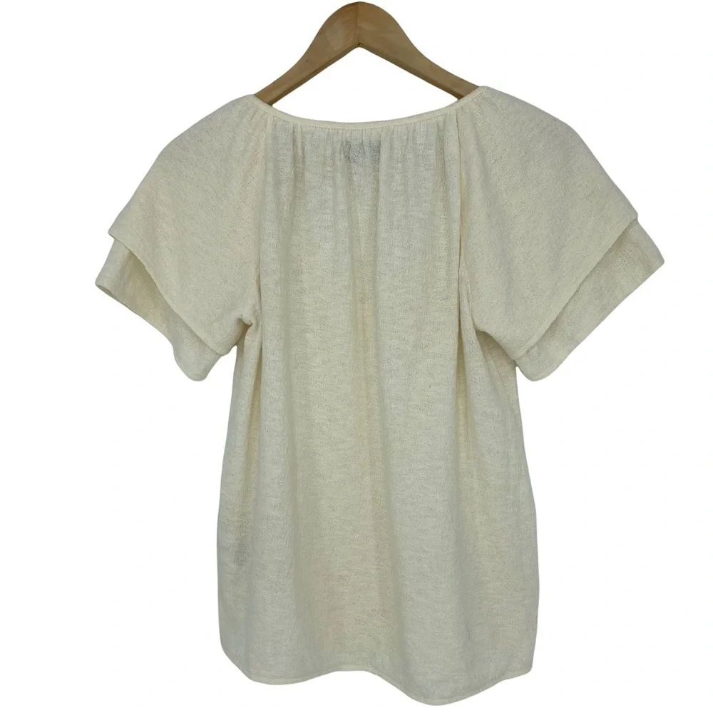 Madewell texture & thread cream wide short sleeve top, XXS